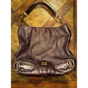 Vintage 2008 Michael Kors Collection Burgundy‎ Brown Leather Hobo Bag